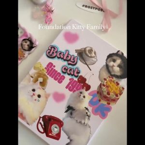 หมุนได้ 360° เคสไอแพด Air6 2024 Gen9 Air5 Gen10 Air7 Gen11Baby cat แมวน่ารัก อะคริลิค ช่องใส่ปากกา เคส ipad Pro 11 air4 air3 MINI7