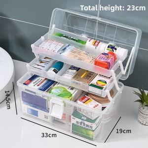 Large Capacity Multi-layered Home-use Medicine Box With Handle