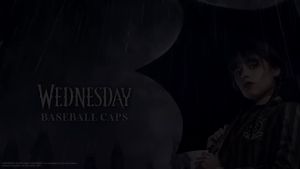 [Cinereplicas x Netflix] Wednesday Adams baseball cap Nevermore Academy Black Nevermore Academy hat pure cotton spring/summer sun shading and sun protection mens and womens casual outdoor sun shading hats