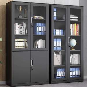 Office Lockable Multi-Door Storage Cabinet Black
