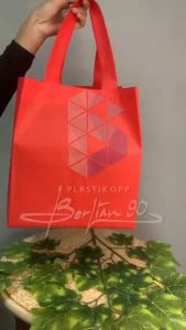 ( 12 pcs / lusinan ) Goodie Bag Box 20 x 23 / Tas Spundbond Alas Kotak / Tas Kain/Tas Belanjaan/Hampers