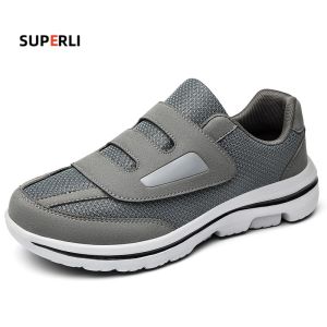 SUPERLI Widen Walking Shoes For Men or Women with swollen feet Big foot bone diabetes Shoes 、 foot with thumb valgus widened Elderly walking shoes Big Size 45 46