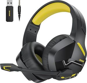 BINNUNE Dual Wireless Gaming Headset with Mic for PC PS4 PS5 Bluetooth Gaming Headset for Laptop Computer Gaming Headphones