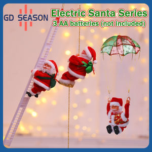 Christmas Electric Singing Swing Santa Claus Dolls Climbing Rope Ladder Musical Plush Toys