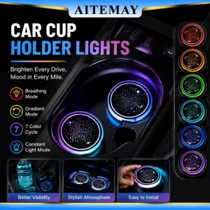 Aitemay xe RGB môi trường xung quanh đèn Led 7-thay đổi màu sắc không thấm nước IP67 điều khiển bằng cảm ứng ánh sáng tâm trạng trang trí nội thất