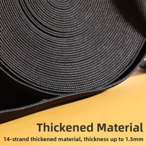Durable Wide High-Elastic Flat Waistband Elastic for Clothing Accessories Black