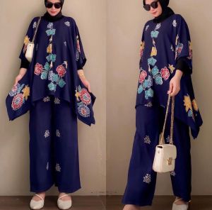 One set wanita setelan kekinian ld 140 busui bumil jaminan termurah terlaris santung tebal