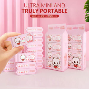 VEDO💕COD Paket Kecil Portabel Tissu Basah Mini Tisu Basah Kecil Jaringan Basah Anak-anak Siswa Tisu Mulut Tangan yang Dapat Dilepas Tisu Sanitasi Bersih