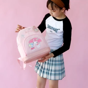 🎒 Sanrio Kids Backpack School Bag | Lightweight & Waterproof | A4 Fit | My Melody Kuromi Hello Kitty | Girls Primary School Bag with Chest Strap