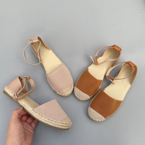 Knitted Maternity Sandals for Women with Breathable One-Strap Design Flat Heel Hemp Rope Strap Open-Toe Style for Youth