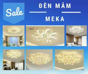 Đèn ốp trần phòng khách đèn mâm áp trần mica 3 chế độ sáng độ bền cao ánh sáng chuẩn