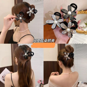 Premium Pearl Water Diamond Flower Clip Medium Size Hairpin for Women Japanese and South Korean Style Hair Accessory