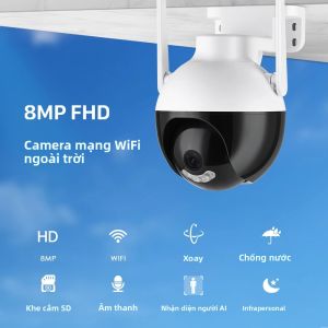 Camera IP WiFi PTZ 4K 8MP Với Tính Năng Phát Hiện Người Bằng AI Âm Thanh Hai Chiều Giám Sát Video Ngoài Trời Camera An Ninh Không Dây CCTV Của ICSEE