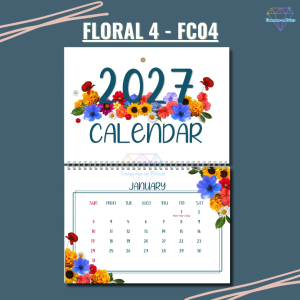 2027 Calendar | Colorful Minimalist Floral Calendar | Wall Calendar | Desk Calendar | Personalized A5/A4/A3