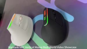 Warvank VM1 Vertical Wireless Mouse Ergonomic Rechargeable 1600DPI Low-noise Click Button For Macbook Laptops Desktops