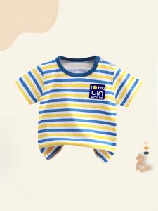 Pure Cotton Half Sleeve T-Shirt for Toddlers And Babies Girls Short Sleeve round Neck Loose Fit Thin Material Family Outfit