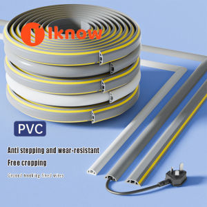 I know 1Meter PVC self-adhesive soft rubber floor line channel Anti-stepping floor trunking wire fixed decoration
