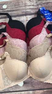 Áo lót Boya ren 4 móc mút kép mỏng có gọng (cúp bc)