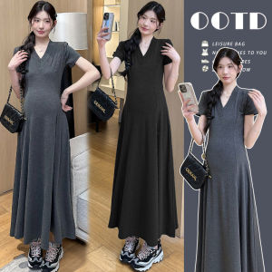 New V-Neck Maternity Dress Cotton