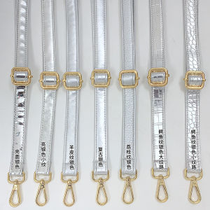 Bag Strap Accessories Silver Women Bag Replacement Belt Silver Gray Crossbody Bag with Single-Shoulder Bag Adjustable Strap Long Oblique Strap