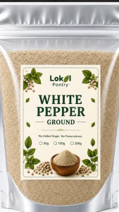 200mL Shaker Bottle Lokal Pantry Puting Pamintang Durog | Premium Ground White Pepper | Natural Spice for Cooking Marinades Soups Sauces Stir-Fry Noodles Rice Meat Seafood Vegetables Homemade Seasoning Blends & Everyday Culinary Use