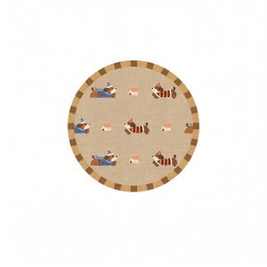 YUNHAOBUYI | Round Kid-friendly Cartoon Soundproof Non-slip Carpet