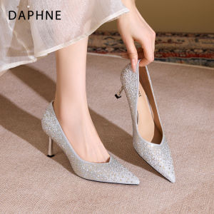 Daphne | Silver Rhinestone Pointed Toe Stilettos