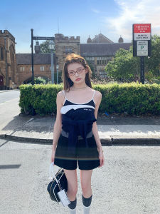 Black A-Line Wide Leg Short Pants Casual Loose Fit Old Money Style Simple Versatile Comfortable Polyester Blend Commute Ready