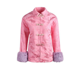 Bebe Judy2025 New Chinese Style Thickened Button Coat Casual Top Scenic Dream Chen Style Long Sleeve Wedding Dress