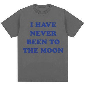 Sanrio | I Have Never Been To The Moon Funny T Shirt Men Women Novelty Humor Joke Short Sleeve Oversized Cotton Casual T-shirt Streetwear
