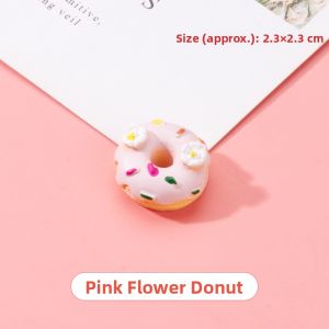 XICAI | Sweet Pink Flower Donut Resin Accessory Diy Handcraft Material