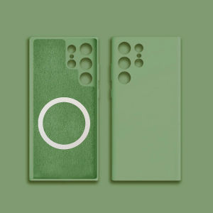 For Magsafe Liquid Silicone for Samsung Galaxy S25 + Ultra S24 FE Plus S23 S22 Ultra S21 FE Magnetic Wireless Charging Funda