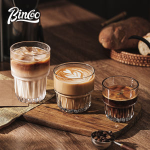 BINCOO Stackable coffee glass cup water glass drink glasses cup gelas kaca murah set gelas minuman cafe