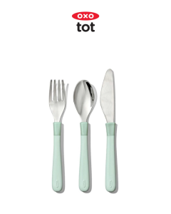OXO Tot Cutlery Set for 3 yrs old up  ( oxotot toddler stainless utensils spoon fork knife )