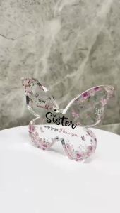 Sister Birthday Gifts Mothers Day Gifts Christmas Gifts for Sister Best Friend and Bestie Beautiful Butterfly-shaped Acrylic