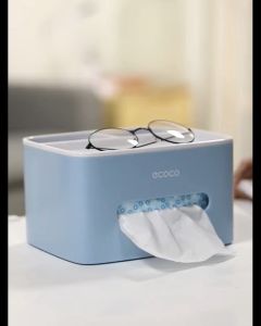 Hộp Đựng Giấy Để Bàn Ecoco 1602 Có Ngăn Trên Đựng Đồ