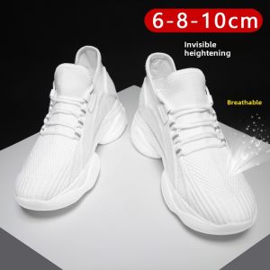 Summer Internet Hot Dad Shoes Invisible Height-Increasing Shoes Mens 10cm Breathable Hidden Heel Mens Shoes 8cm6 Mesh Sneaker Tide