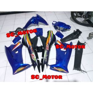 Cover Body Fullset Halus Kasar Honda Supra Fit Lama 2002 s/d 2005 Warna Biru Hitam
