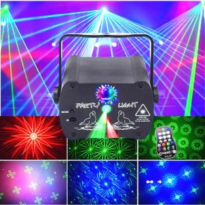 ไฟดิสโก้สำหรับงานปาร์ตี้บนเวที ดีเจ ควบคุมด้วยรีโมทและเสียง แสงเลเซอร์ RGB ไฟแฟลช โปรเจคเตอร์ตกแต่งบ้านสำหรับคริสต์มาสและฮาโลวีน