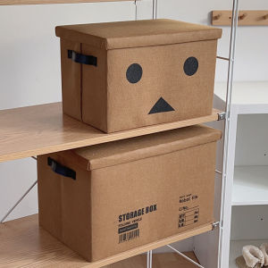 กล่องเก็บของท้ายรถแบบพับได้สไตล์อุตสาหกรรมกล่องเก็บหนังสือย้ายบ้านหอพักพร้อมฝาปิดกล่องเก็บของจิปาถะสำนักงาน