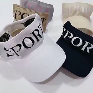 HT080 - TOPI WANITA RAJUT KATUN OLAHRAGA GYM SUN VISOR OUTDOOR INDOOR