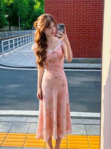 CHANGTONG | Floral Slimming Summer Long Dress