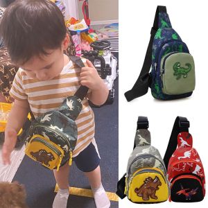 Kids Fashion Cute Girl Boys Outdoor Leisure Shoulder Bag Small Dinosaur Print Children Chest Bags