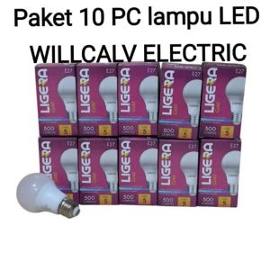 Paket 10 PC lampu LED LIGERA Gold 5W Bulb cahaya putih E27