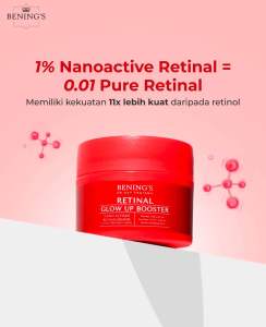 Benings Clinic by dr. Oky Pratama Retinal Glow Up Booster Cream Moisturizing untuk Semua Jenis Kulit Usia 31-45 DOKTIF APPROVE Perawatan Malam Hari