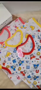 3 Pairs Terno Pajama For Girls Newborn to Toddler Tshirt Pure Cotton Non Faded Prints 0 to 4 Years Old