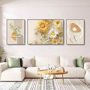 Modern Minimalist Luxury Triptych Floral Wall Art