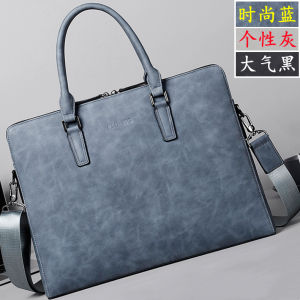 Youth Business Mens Leather Handbag Briefcase Horizontal Style Computer Bag Genuine Leather Soft Handle Business Bag