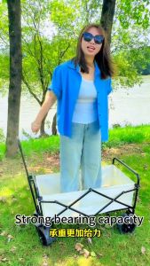 LOOGO Outdoor Camping Trolley Adjustable Carts 5/8 Inche Portable Folding Trolley High-Capacity Utility Wagon Trolley