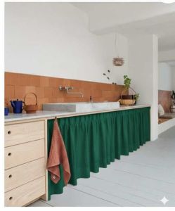 Plain Kitchen Sink Na Makapal Us Katrina Cloth 58x 30 Inches Standard Size CURTAIN